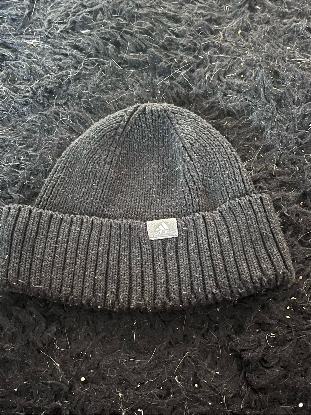 adidas Black Ribbed Cuffed Beanie